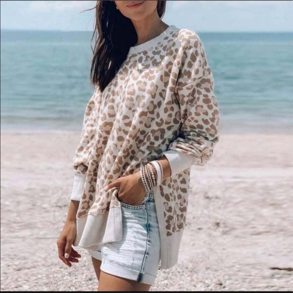 Aerie Desert Leopard Print Sweatshirt